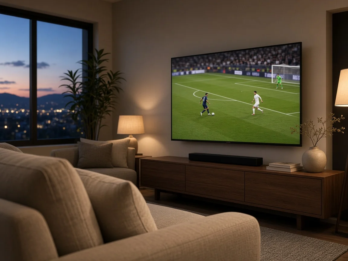 Dilmun Cast IPTV on a living room TV